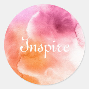 Abstract watercolor hand painted background 3 classic round sticker
