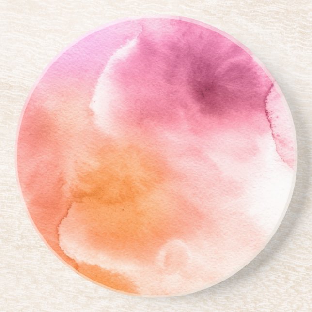 Abstract watercolor hand painted background 3 coaster (Front)