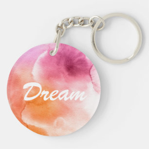 Abstract watercolor hand painted background 3 key ring