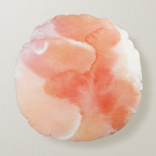 Abstract watercolor hand painted background 3 round cushion