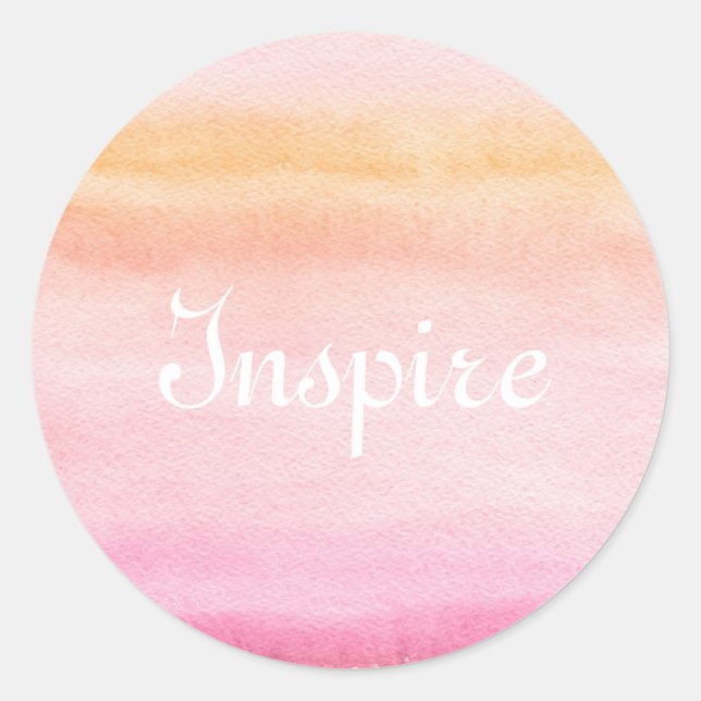 Abstract watercolor hand painted background 4 classic round sticker (Front)