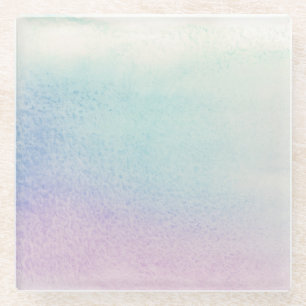 Abstract watercolor hand painted background 4 glass coaster