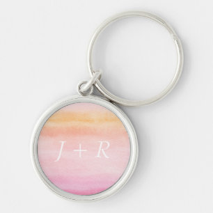 Abstract watercolor hand painted background 4 key ring