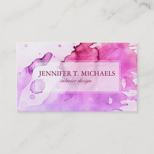 Abstract watercolor hand painted background 5 2 business card (Front)