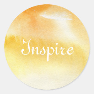 Abstract watercolor hand painted background 5 classic round sticker