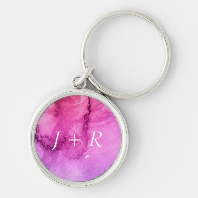 Abstract watercolor hand painted background 5 key ring (Front)