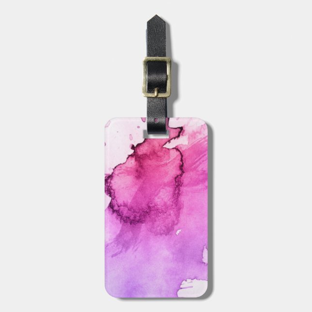 Abstract watercolor hand painted background 5 luggage tag (Front Vertical)