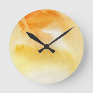 Abstract watercolor hand painted background 5 round clock
