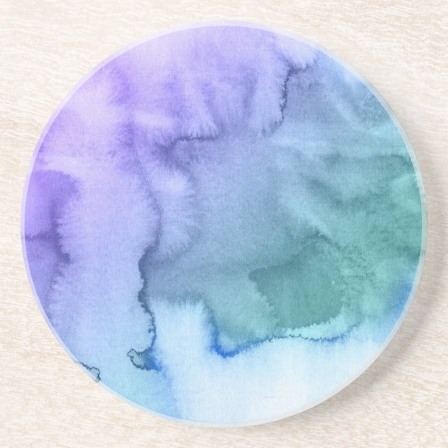 Abstract watercolor hand painted background 6 coaster (Front)