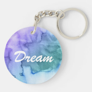 Abstract watercolor hand painted background 6 key ring