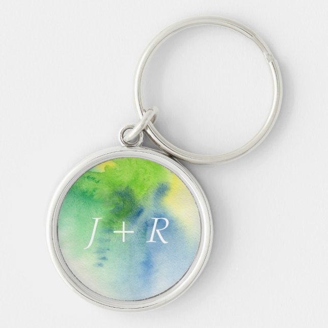 Abstract watercolor hand painted background 8 key ring (Front)