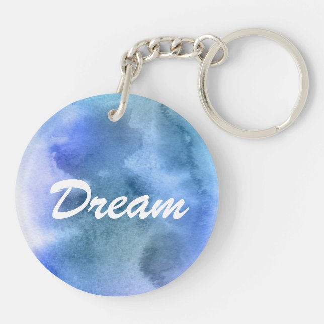 Abstract watercolor hand painted background 9 key ring (Back)
