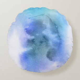 Abstract watercolor hand painted background 9 round cushion