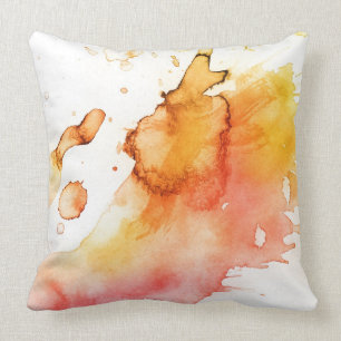 Abstract watercolor hand painted background cushion