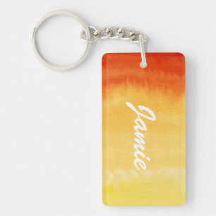 Abstract watercolor hand painted background. key ring