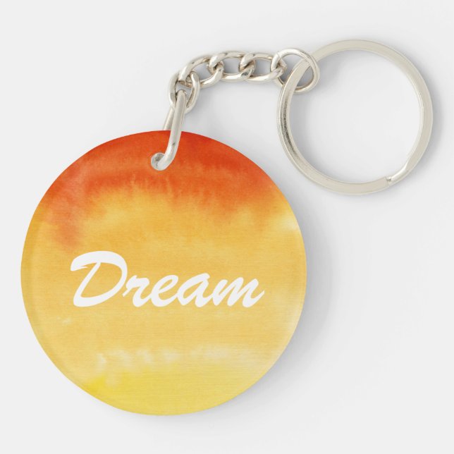 Abstract watercolor hand painted background. key ring (Back)