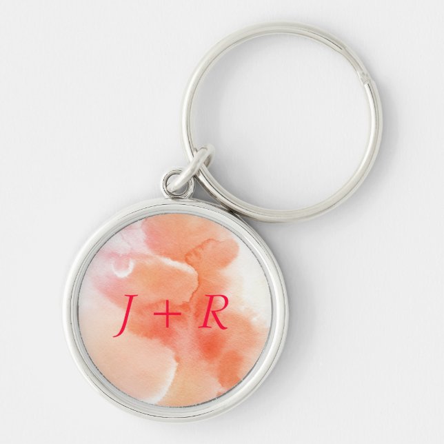 Abstract watercolor hand painted background key ring (Front)