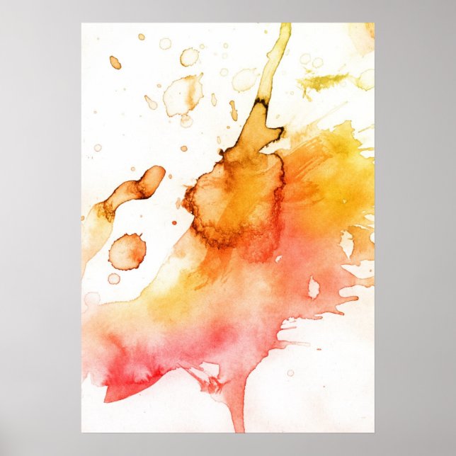 Abstract watercolor hand painted background poster (Front)
