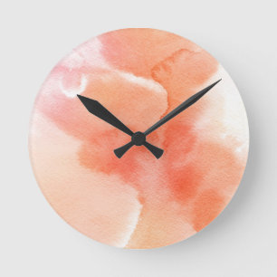 Abstract watercolor hand painted background round clock