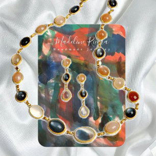 Abstract Watercolor Handmade Earring Display Card