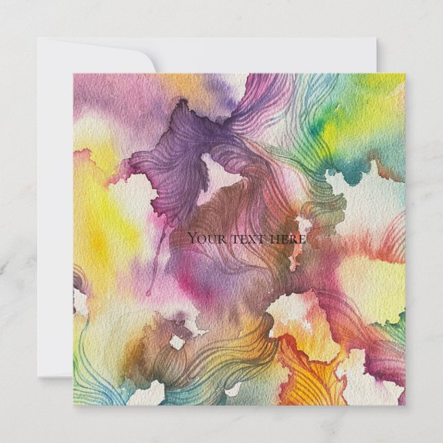  Abstract Watercolor  Invitation (Front)
