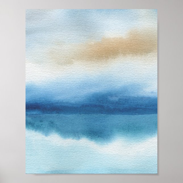Abstract Watercolor Lake Design Poster (Front)