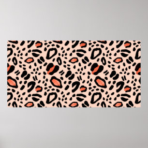 Abstract watercolor leopard. Animal print pattern