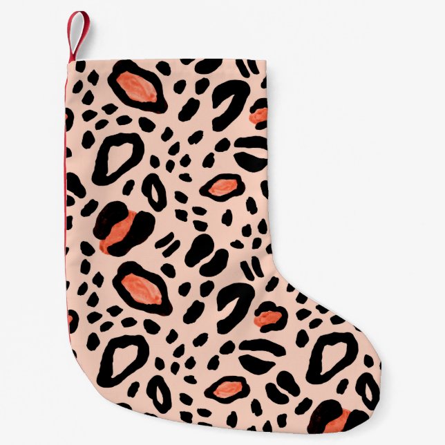 Abstract watercolor leopard. Animal print pattern Small Christmas Stocking (Front)