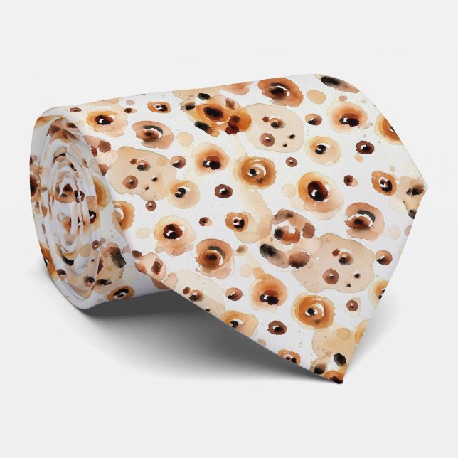Abstract Watercolor Leopard Pattern Tie (Rolled)