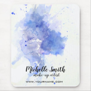 Abstract watercolor light blue splash brush stroke mouse pad