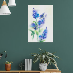 Abstract Watercolor Lilacs Poster