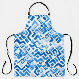 Abstract watercolor lines and stripes pattern apron
