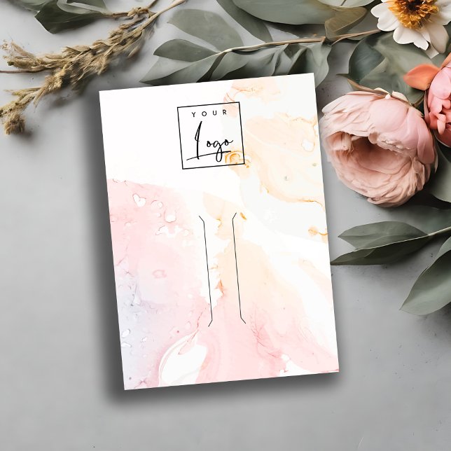 Abstract Watercolor Logo Hair Pin Clip Display Business Card (Creator Uploaded)