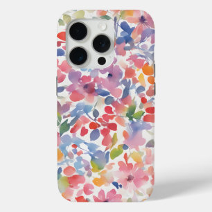 Abstract Watercolor Loose Florals iPhone 15 Pro Case