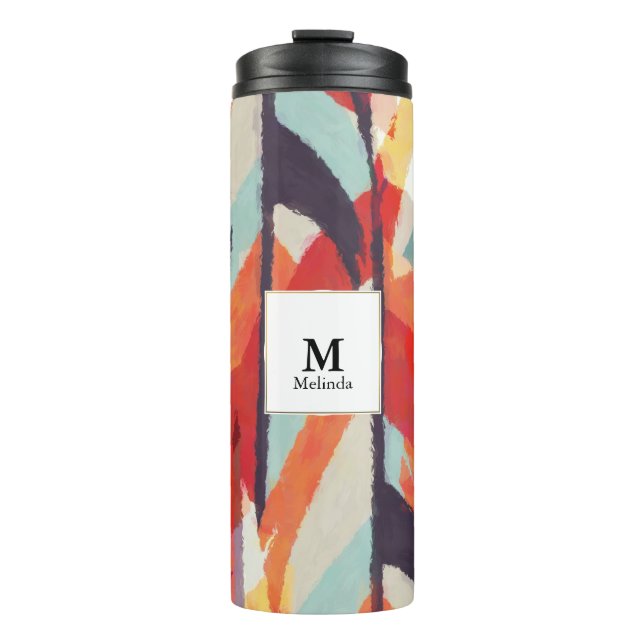 Abstract Watercolor Monogram Tumbler (Front)