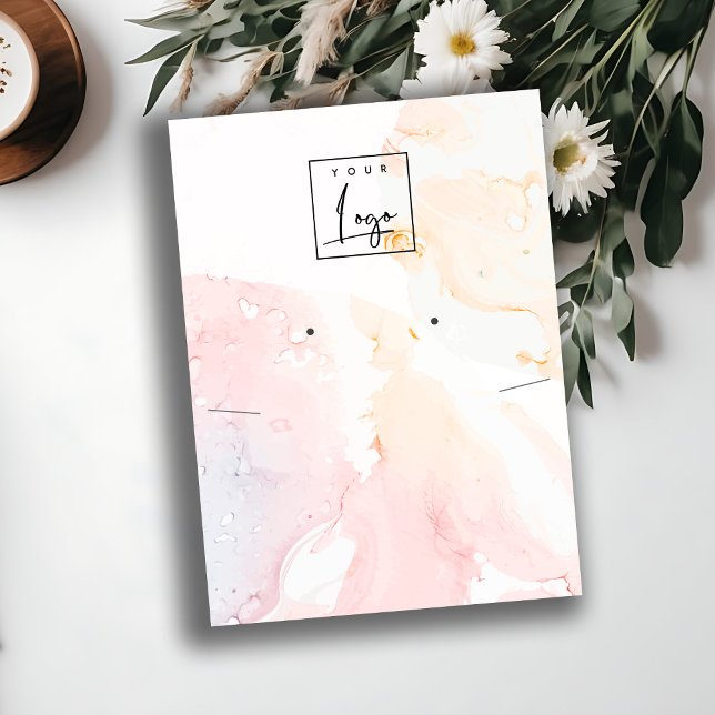 Abstract Watercolor Necklace Earring Logo Display Business Card (Creator Uploaded)
