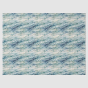 Abstract Watercolor Ocean Coastal Blue Aesthetic Tissue Paper