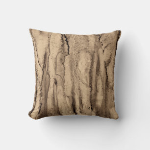 Abstract watercolor on paper texture. In Sepia ton Cushion