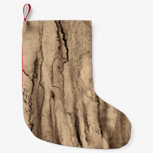 Abstract watercolor on paper texture. In Sepia ton Small Christmas Stocking