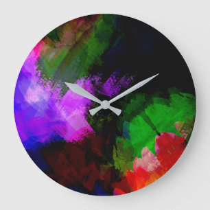 Abstract watercolor paint 2 large clock