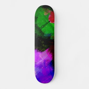 Abstract watercolor paint 2 skateboard