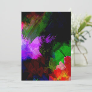 Abstract watercolor paint 2 thank you card