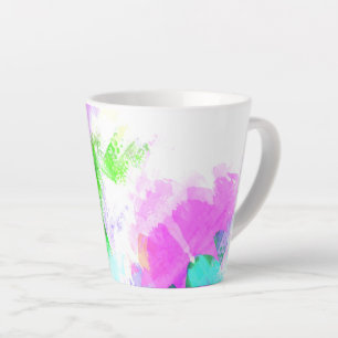 Abstract watercolor paint latte mug