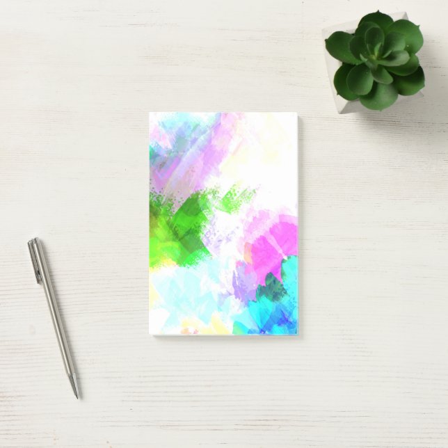 Abstract watercolor paint post-it notes (Office)