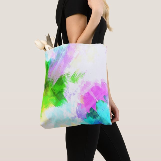 Abstract watercolor paint tote bag (Close Up)
