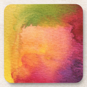 Abstract watercolor painted background coaster