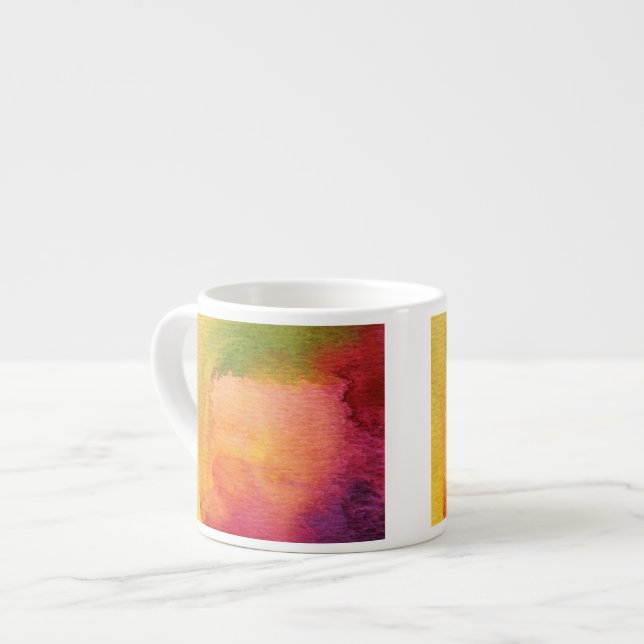 Abstract watercolor painted background espresso cup (Front Left)