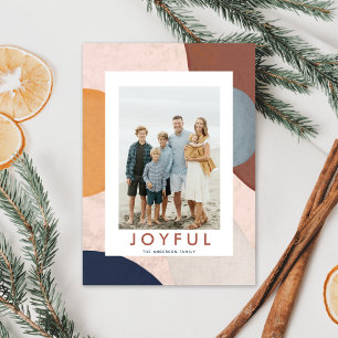 Abstract Watercolor Painted Shapes Boho Photo Holiday Card