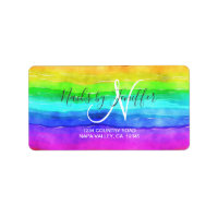 Abstract Watercolor Painted Stripes Rainbow.