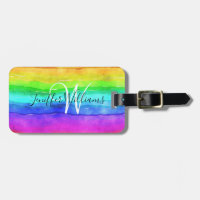 Abstract Watercolor Painted Stripes Rainbow.